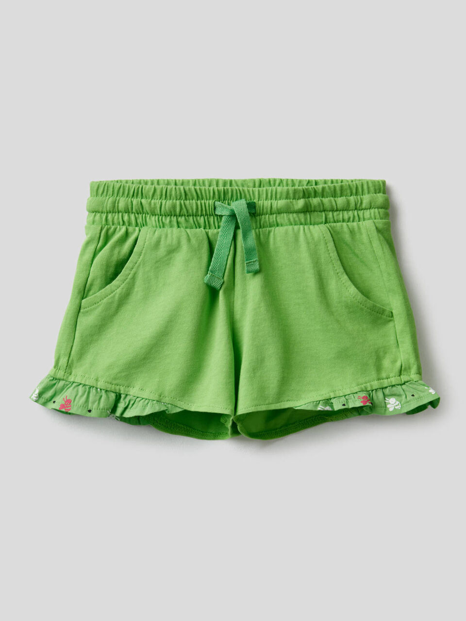 100% cotton shorts with rouches image number 1