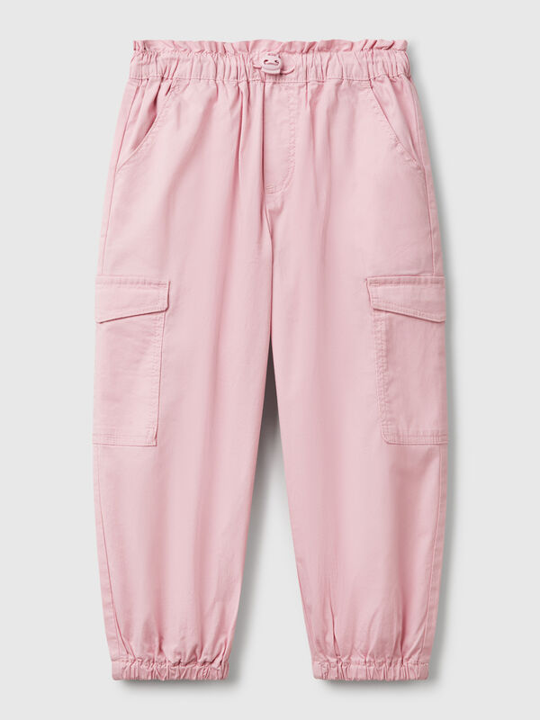 Stretch cotton cargo trousers Junior Girl