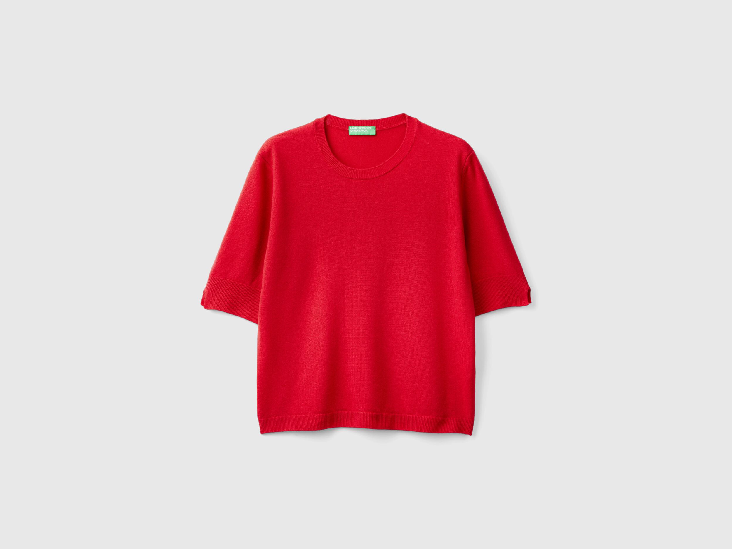 Women's short sleeve red sweater best sale