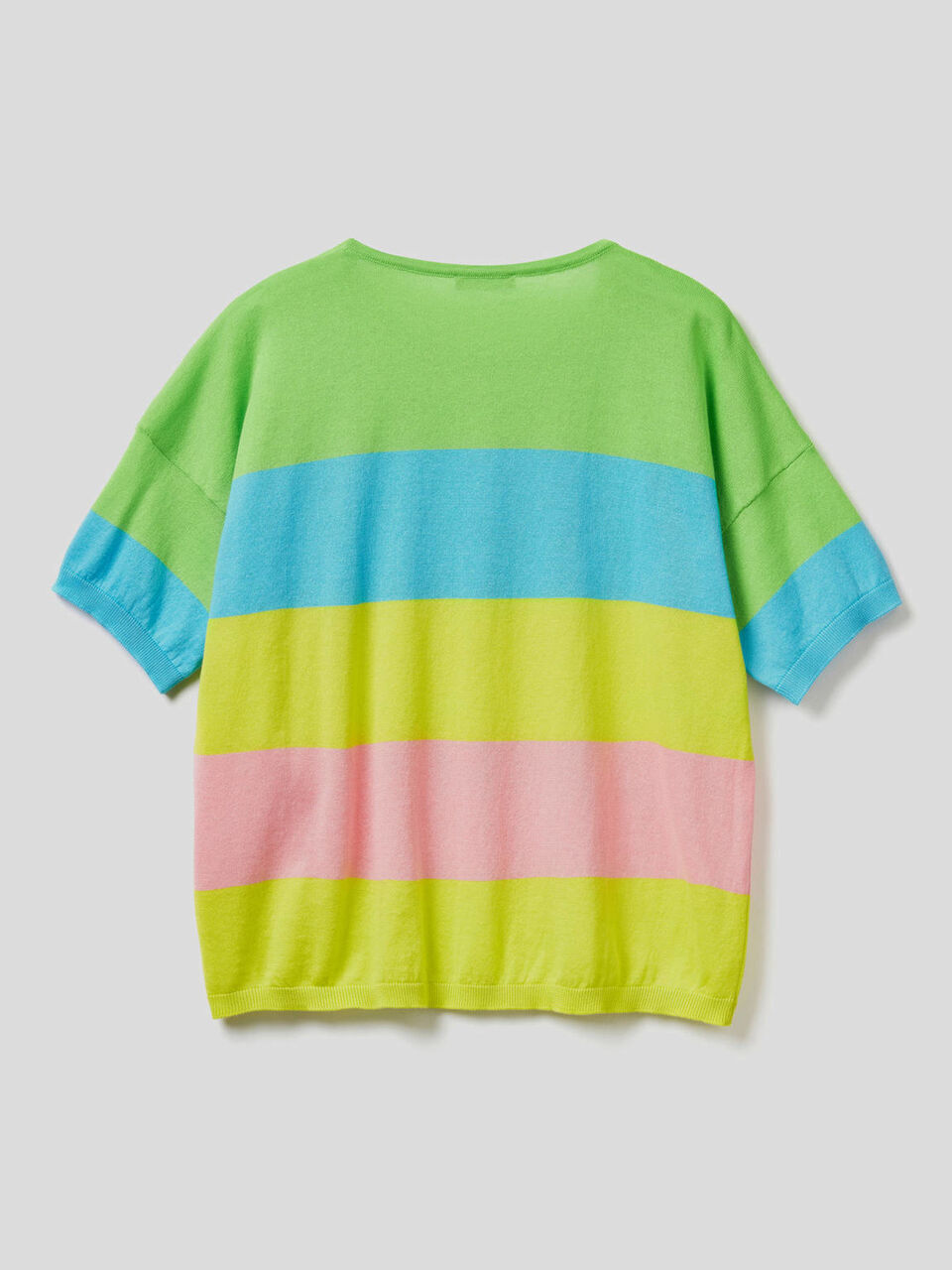 Striped sweater in pure cotton image number 2