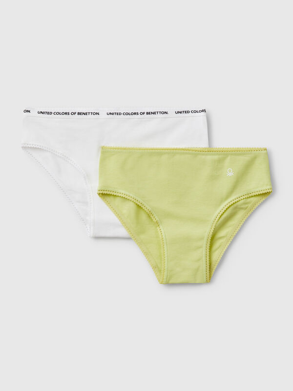 Two pairs of underwear in stretch cotton Junior Girl