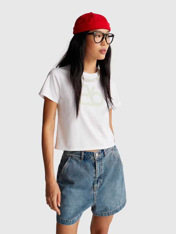 T-shirt with logo in cotton blend Women