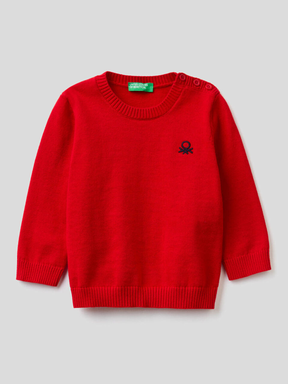 Tricot sweater in pure cotton image number 1