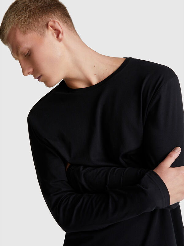 Long sleeve pure cotton t-shirt Men