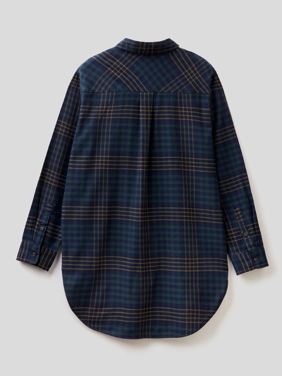 Long check shirt in 100% cotton image number 2