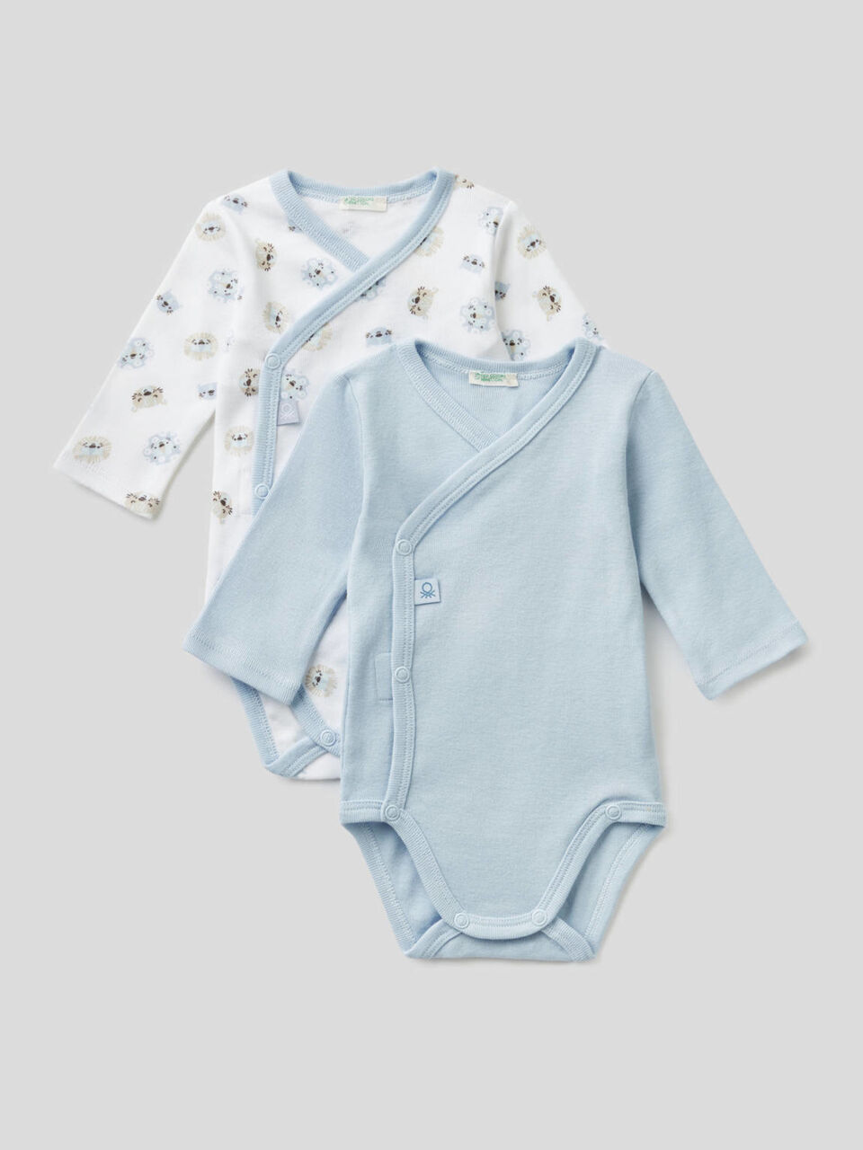Two long sleeve bodysuits in organic cotton image number 1