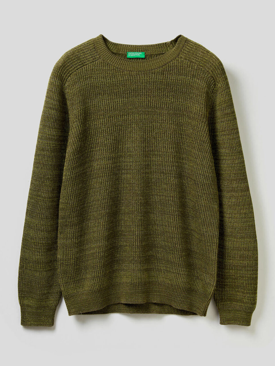 Crew neck sweater in pure cotton image number 1