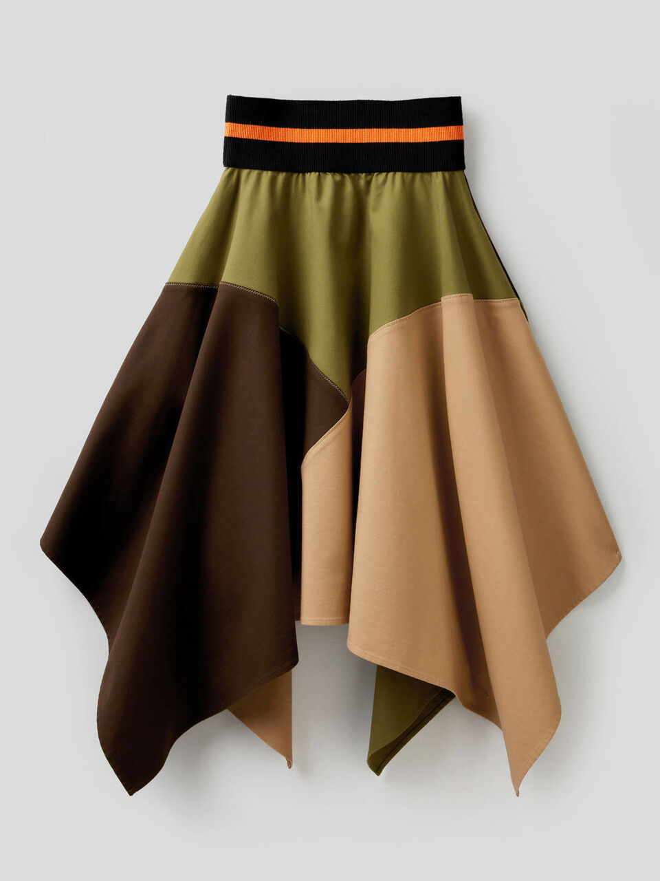 Uneven color block skirt image number 2
