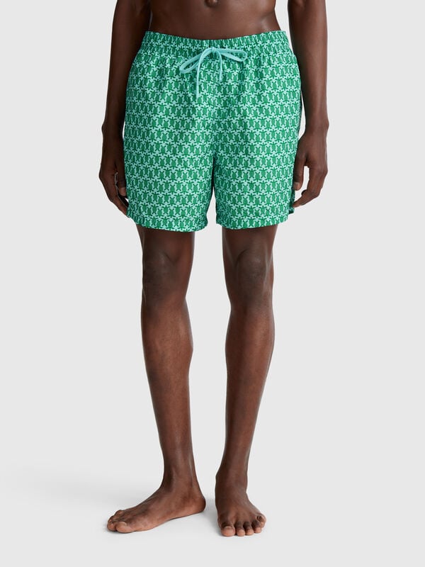 Patterned swim trunks in nylon Men