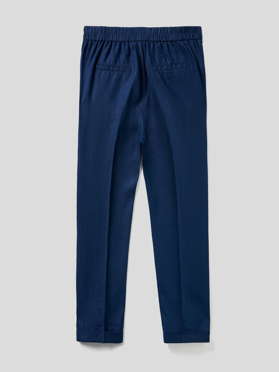 Cropped trousers in 100% linen image number null