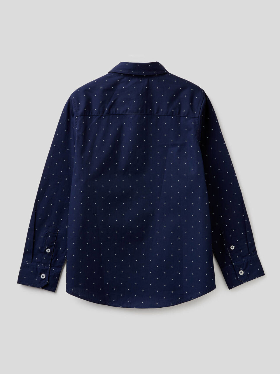 100% cotton shirt with micro pattern image number 2
