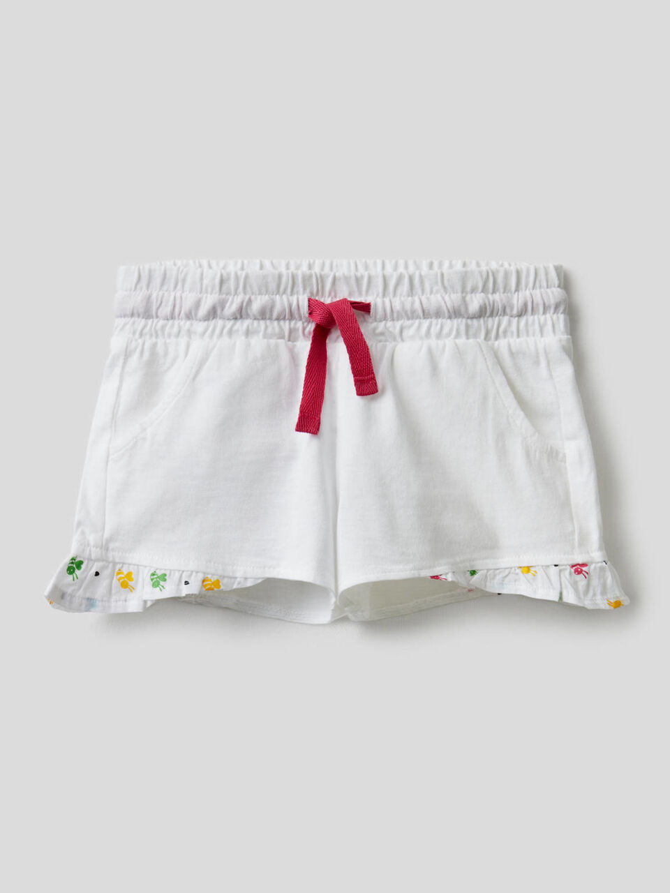 100% cotton shorts with rouches image number 1
