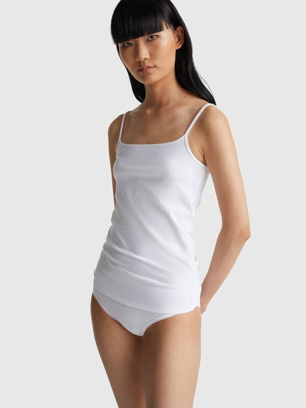 Tank top in stretch cotton Women