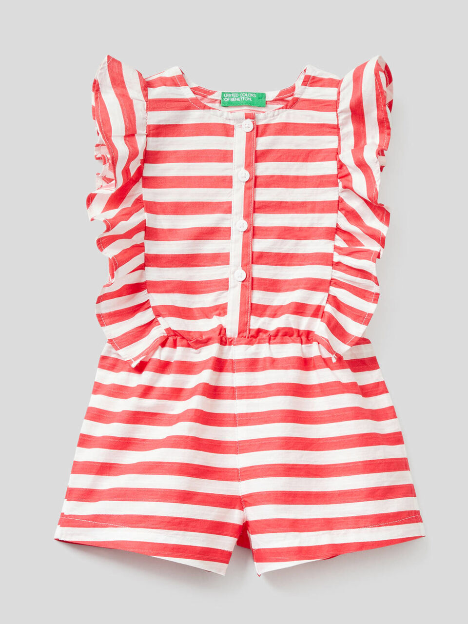 One-piece striped jumpsuit image number 1