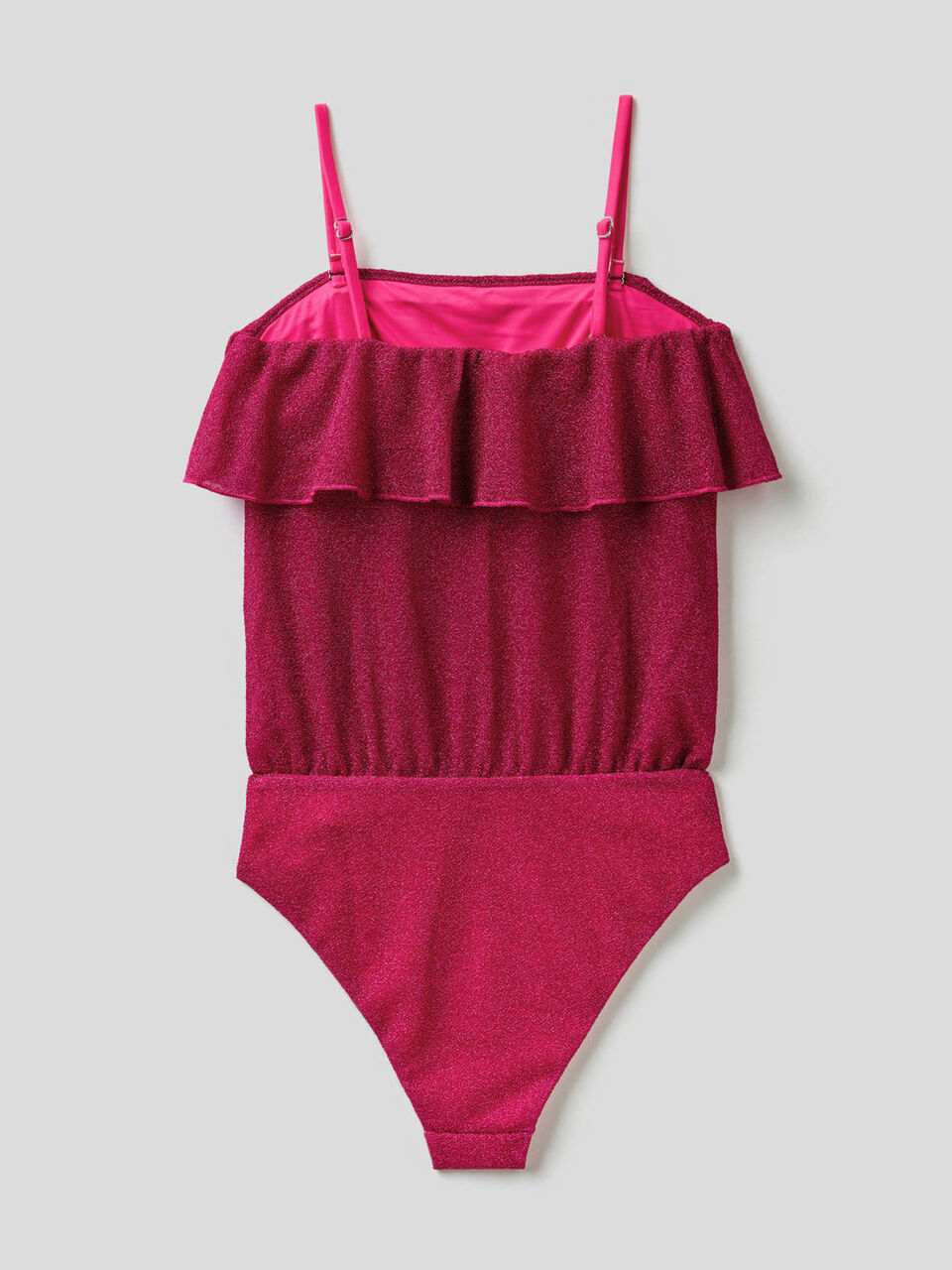 One-piece swimsuit in lurex with frill image number 2