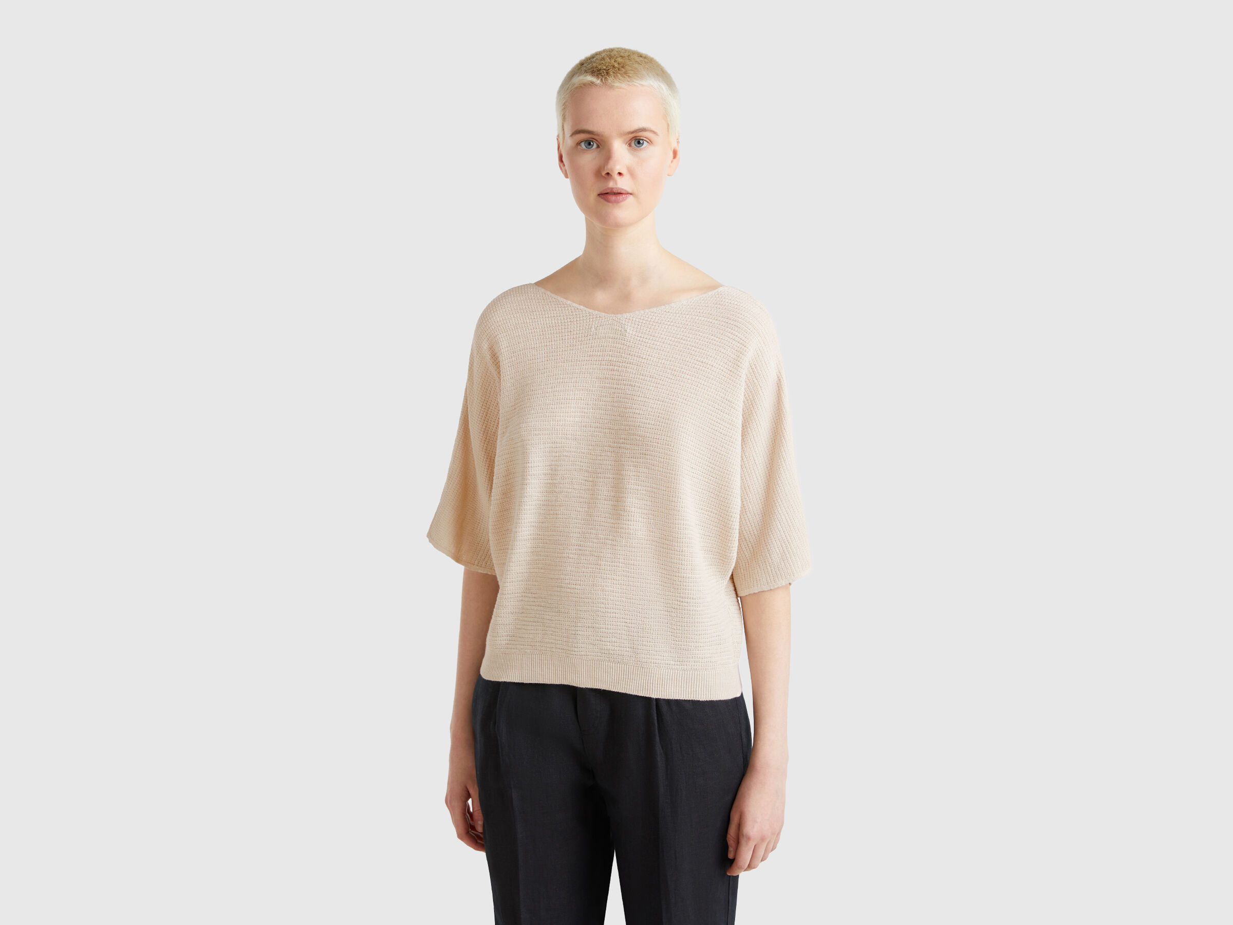 V NECK SWEATER H/S Women image number 1