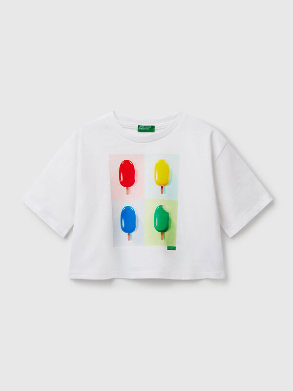 Boxy t-shirt with ice cream print Junior Girl