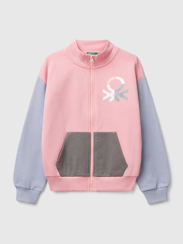 High neck sweatshirt with zipper Junior Girl