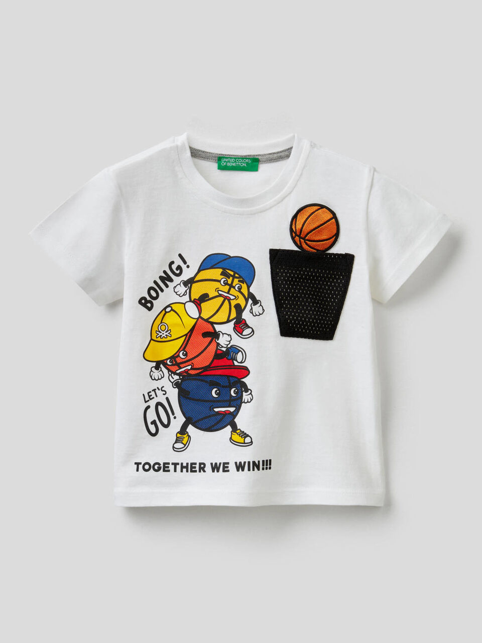 T-shirt with sound-effect patch image number 1