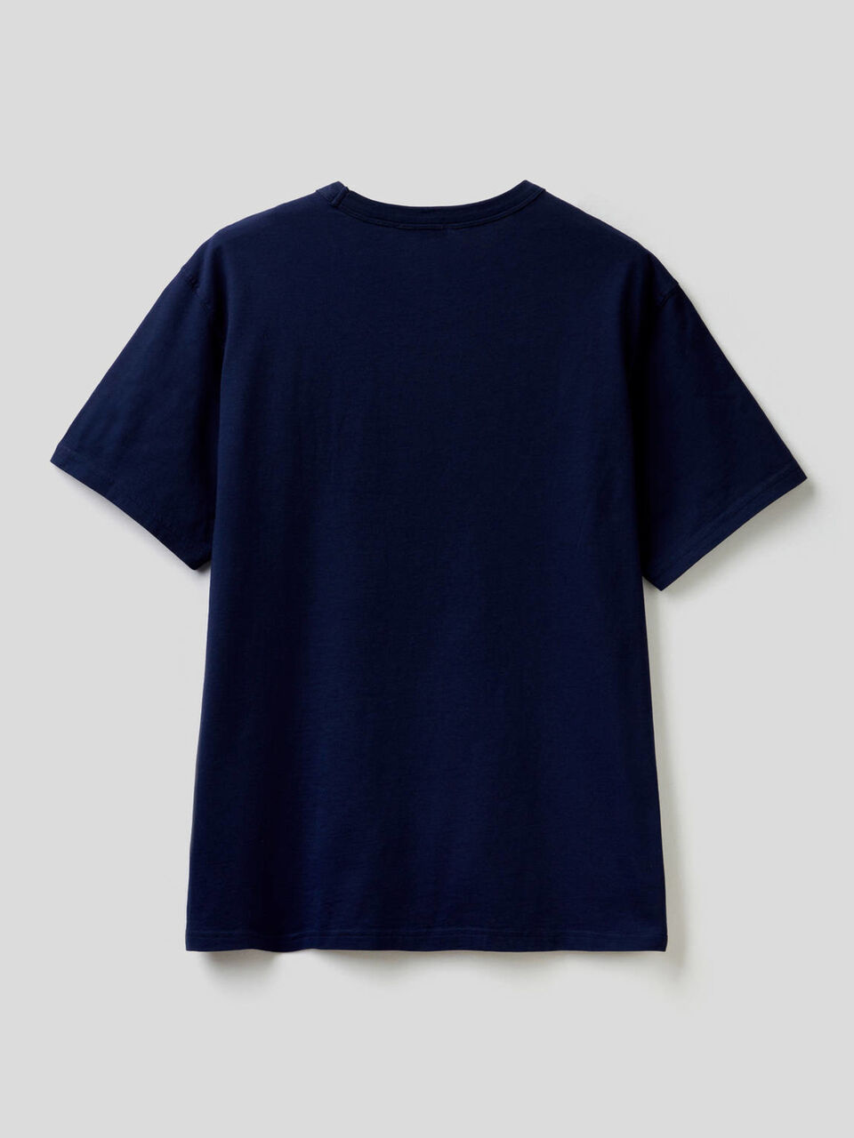 Dark blue 100% cotton t-shirt with print image number 2