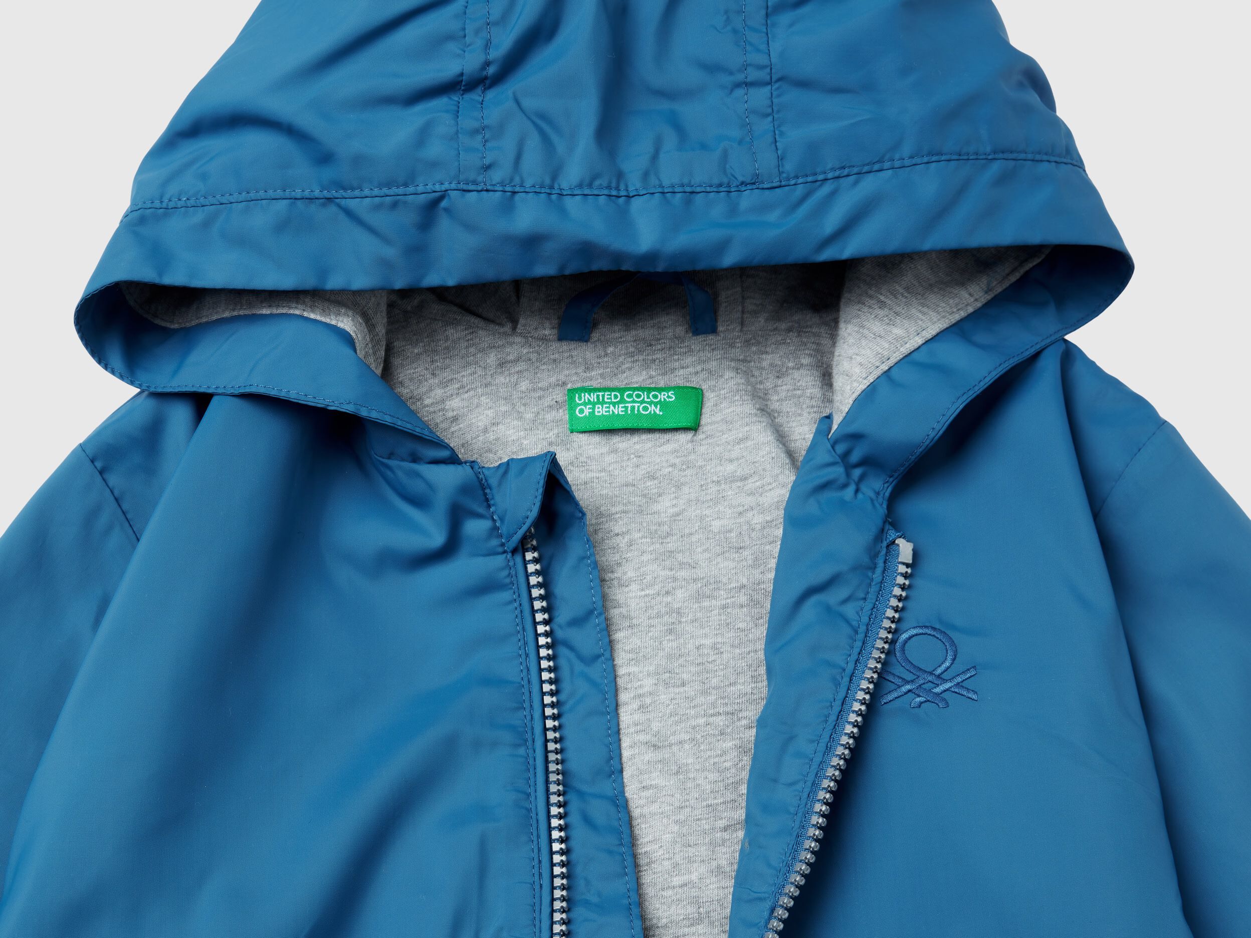 Nylon jacket with hood