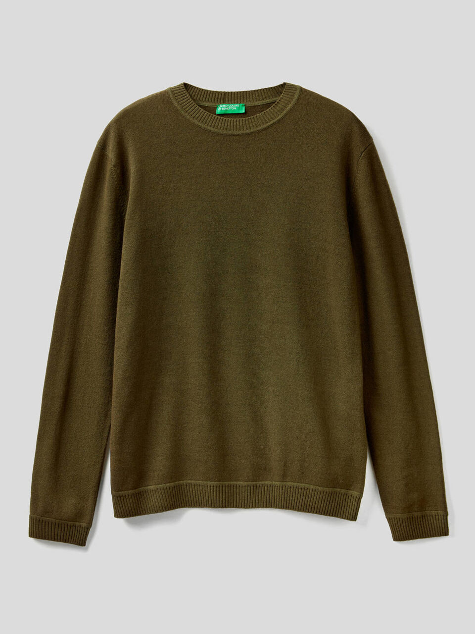 Crew neck sweater in wool blend image number 1