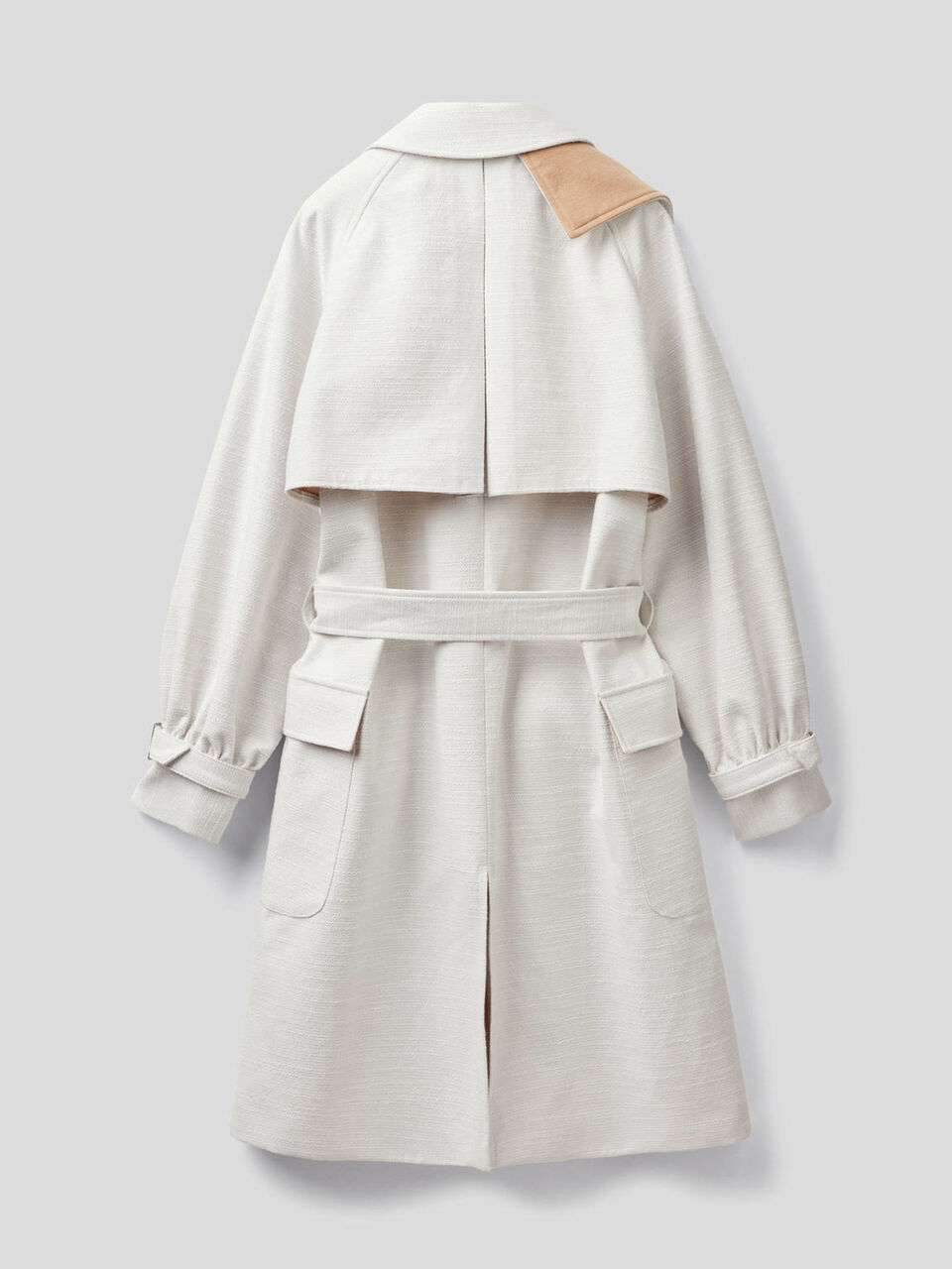 Double-breasted trench coat in fabric image number 2