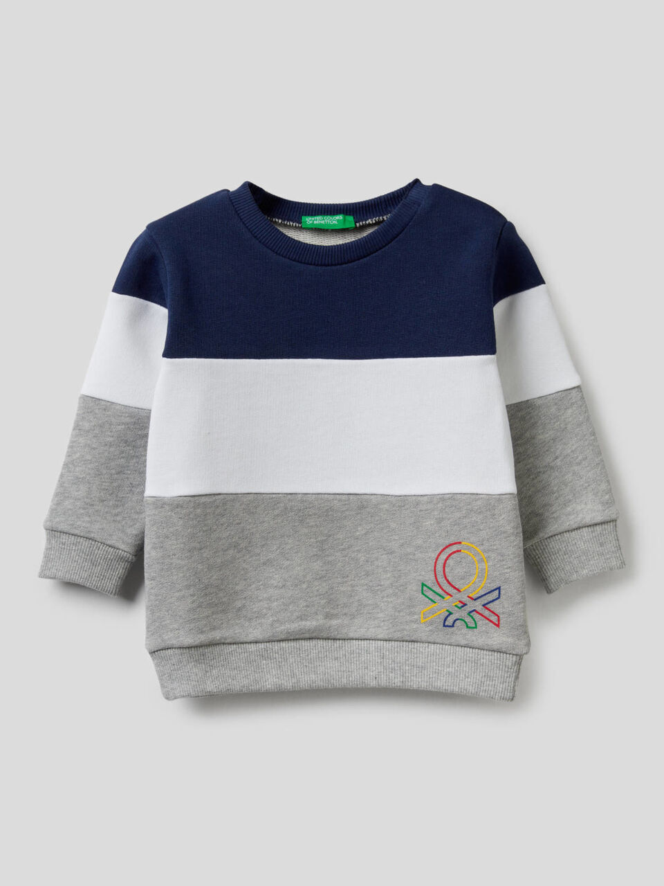 Color block sweatshirt in organic cotton image number 1