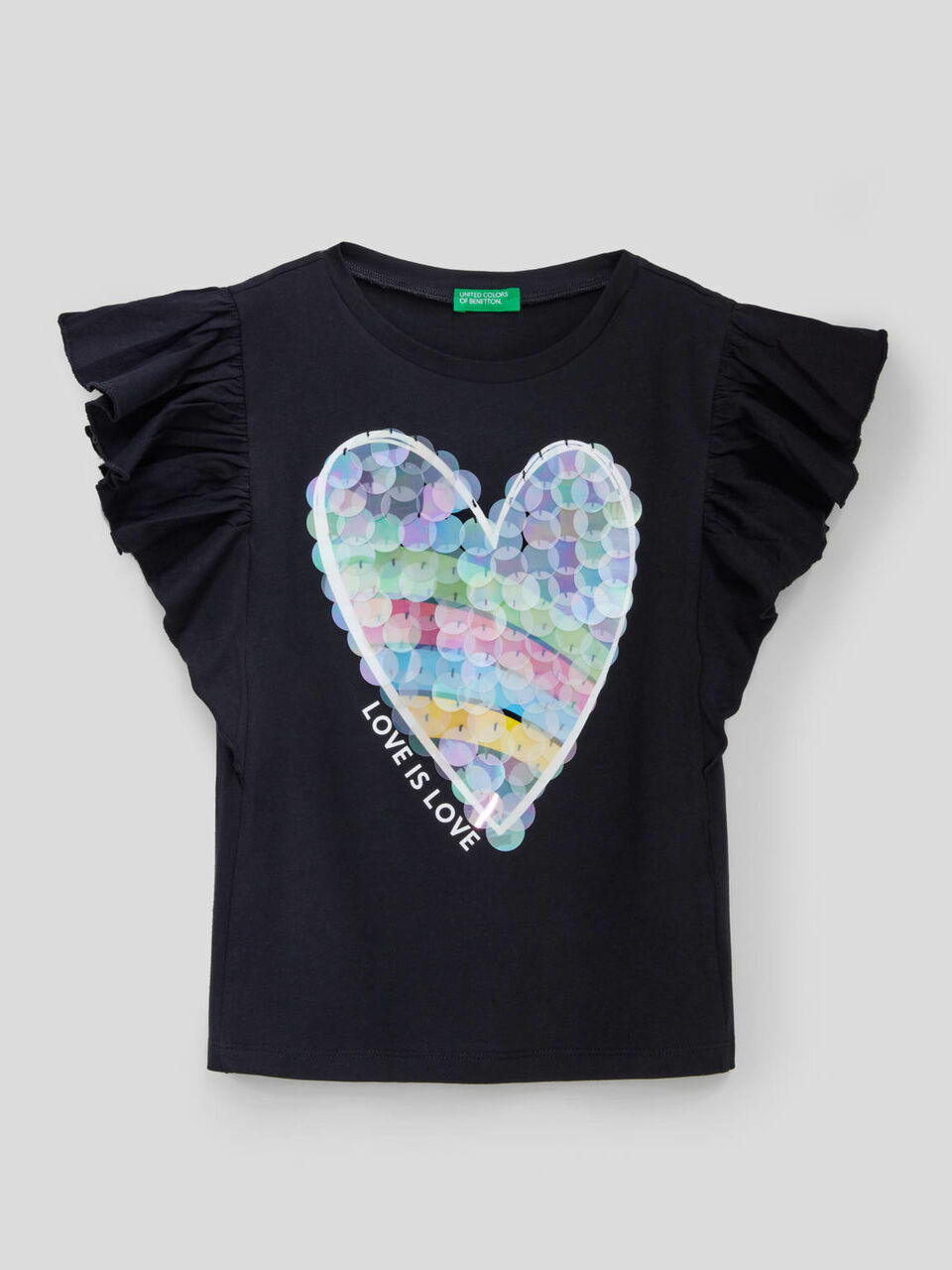 T-shirt with frill sleeve image number 1