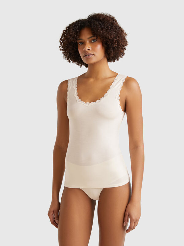 Modal® tank top with lace Women