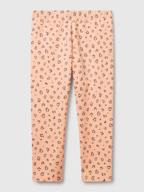 Peach leggings with animal print Junior Girl