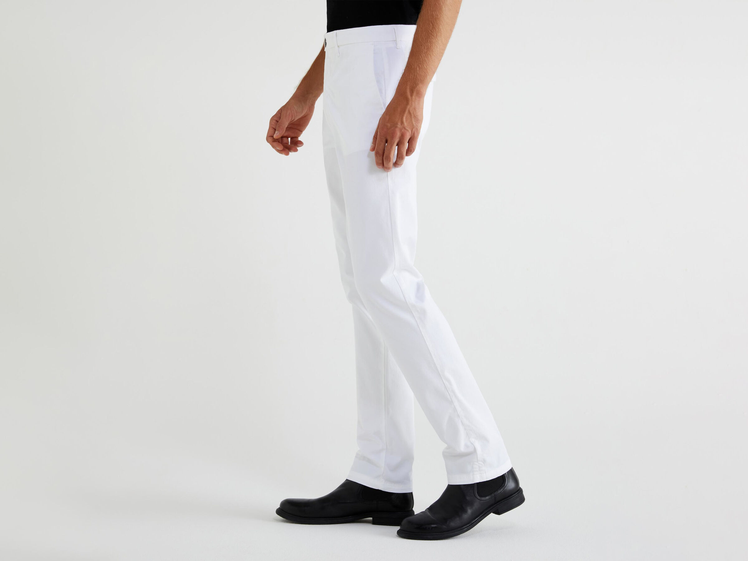 white slim fit chinos