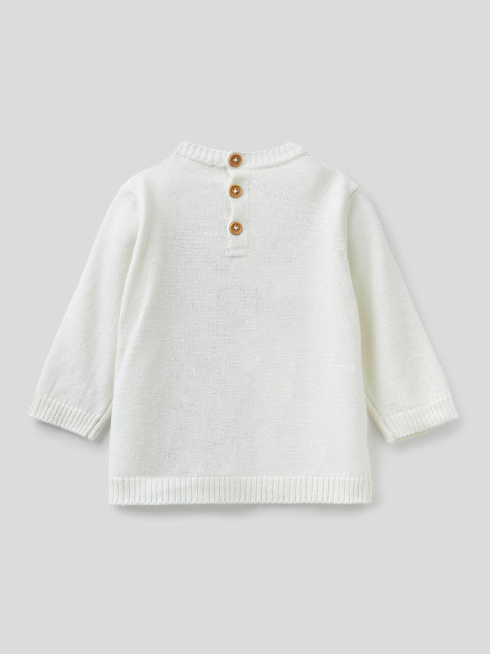 Tricot sweater with embroidered animal image number 2