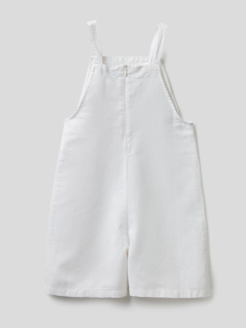 Linen blend overalls with wide leg image number 2