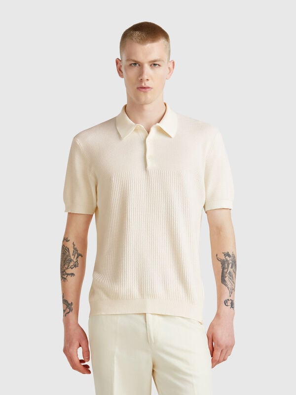 Short sleeve knit polo Men