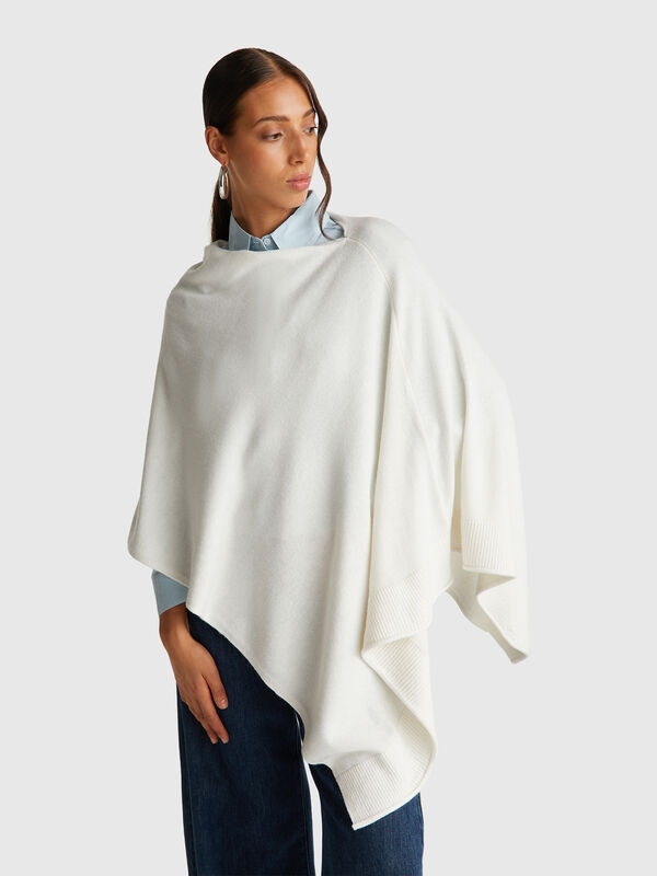 Cashmere blend poncho Women