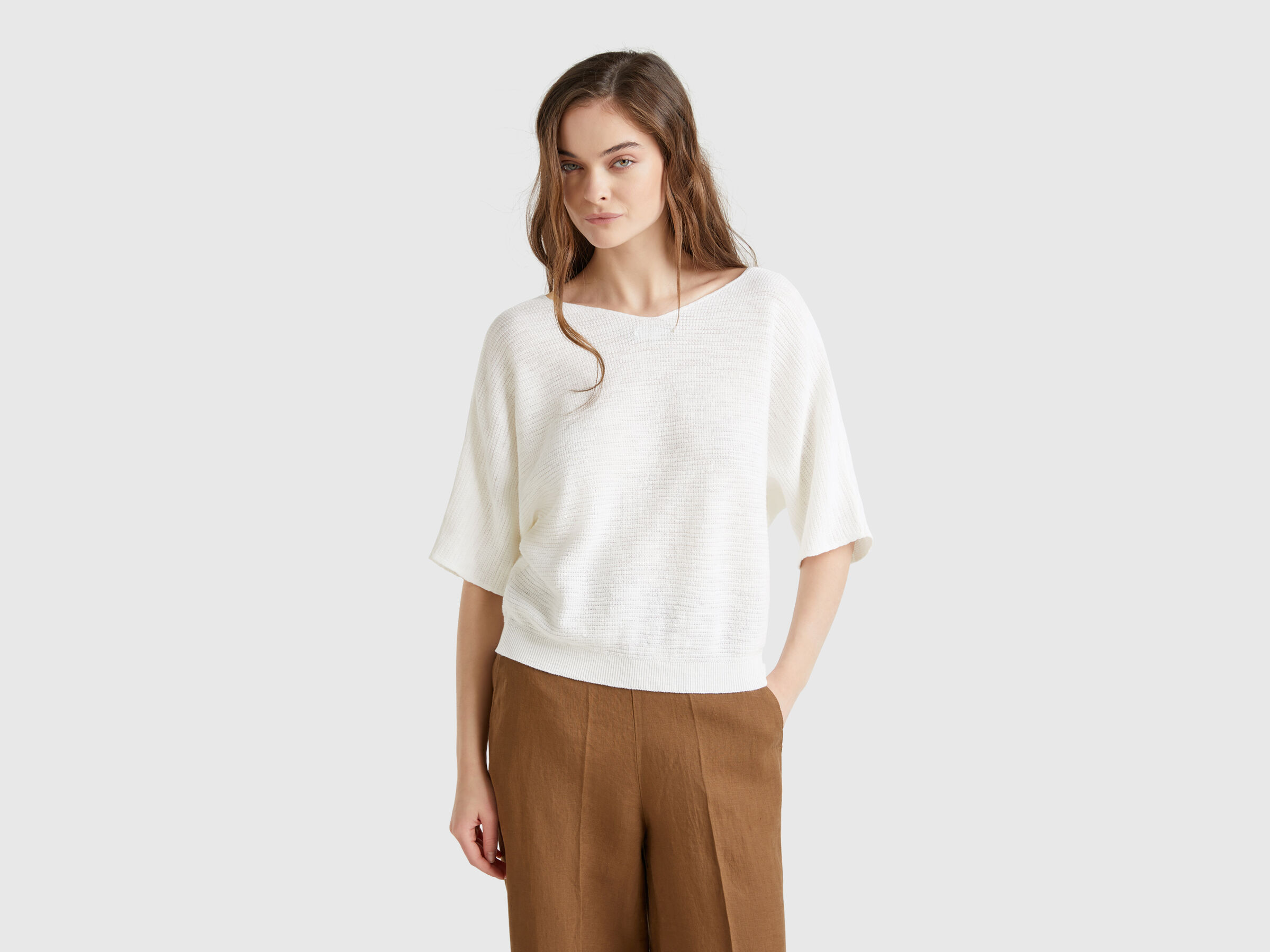 V NECK SWEATER H/S Women image number 1