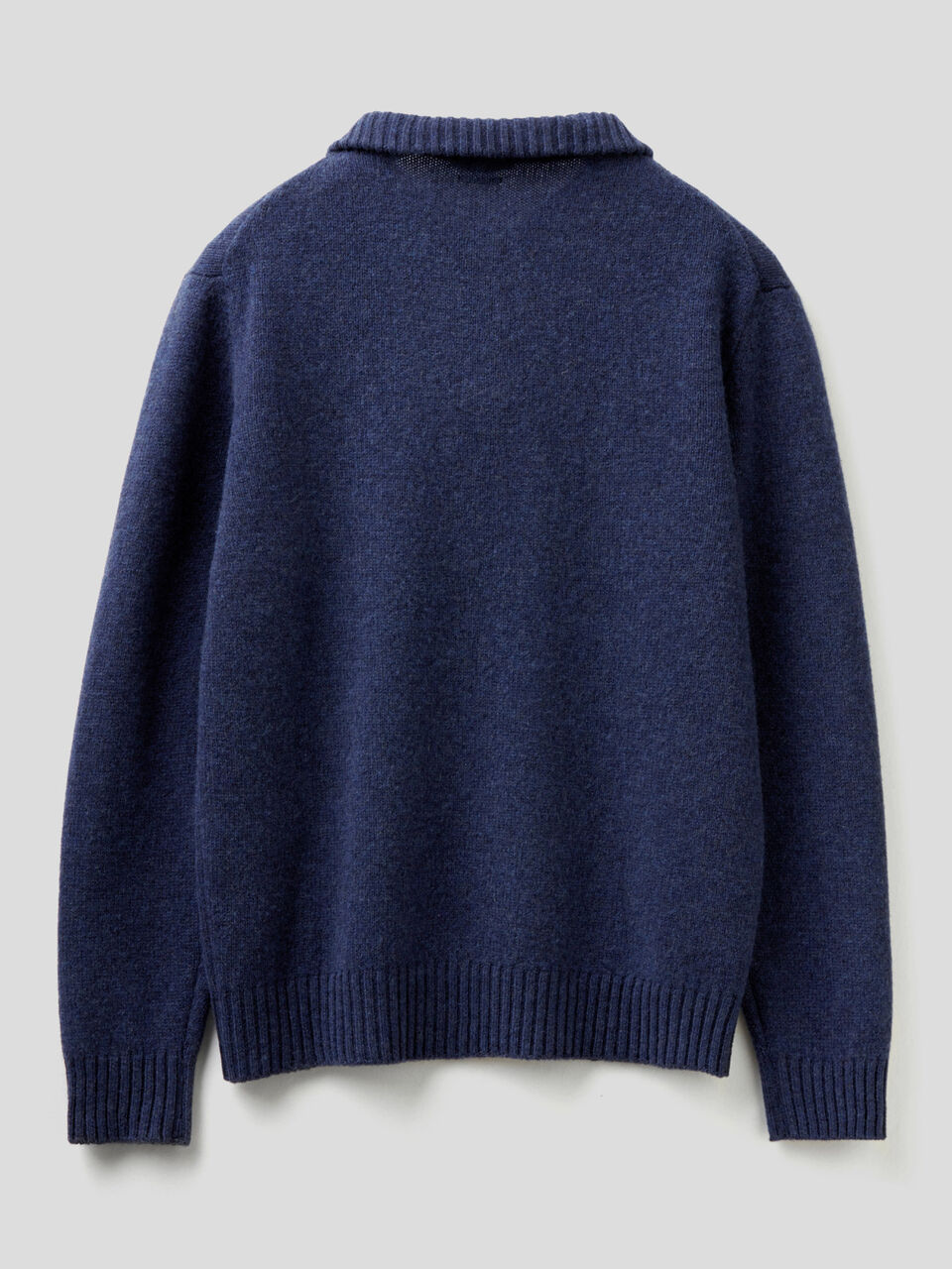 Sweater with zipped collar in pure wool image number 2