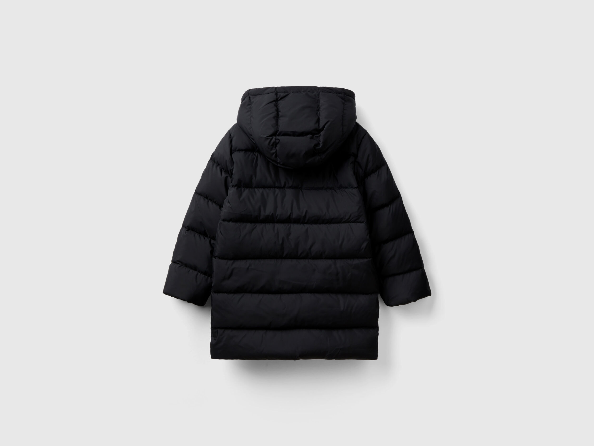 Padded jacket with removable hood Black Benetton