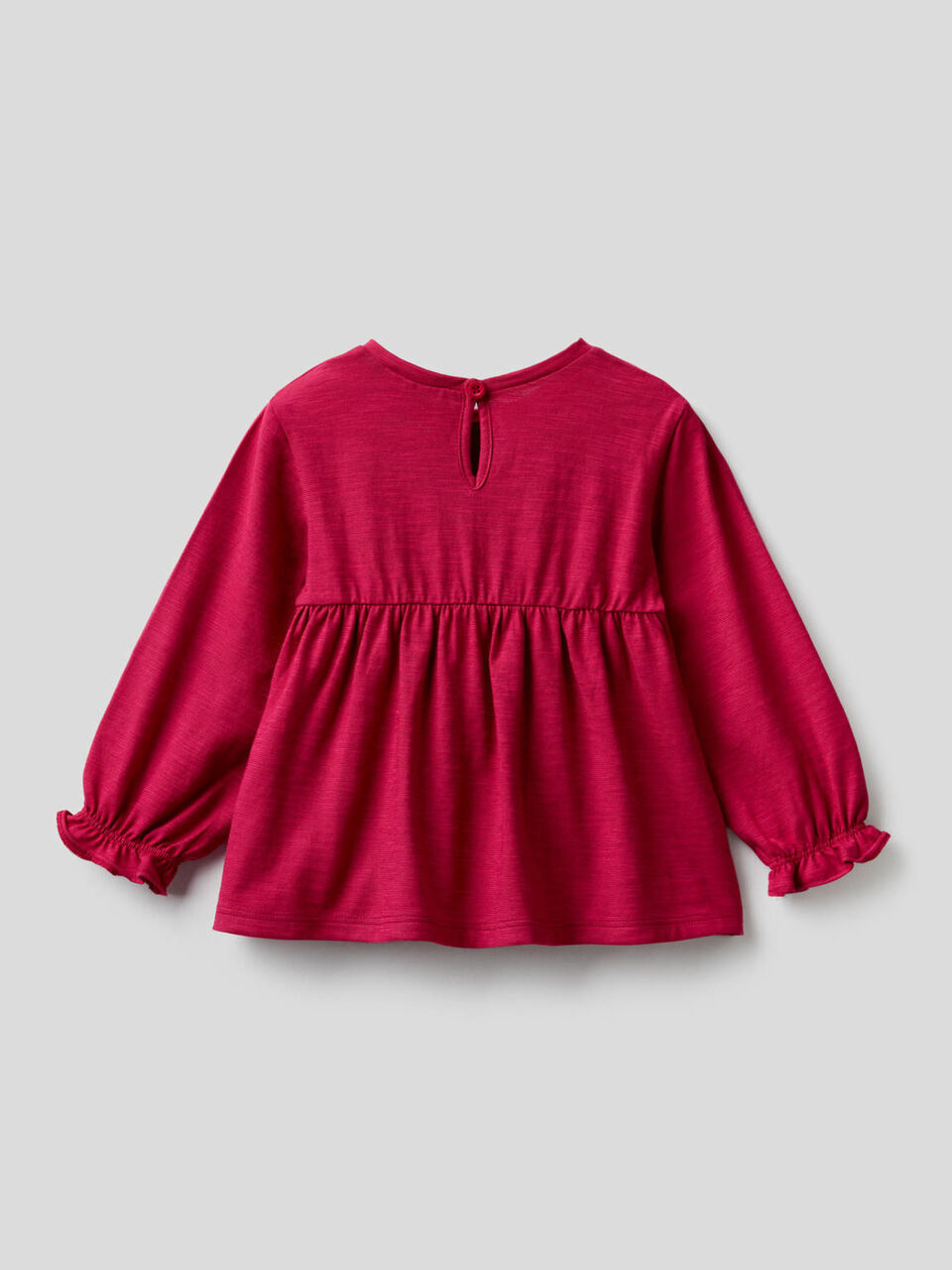 Blouse in 100% organic cotton with frill image number 2
