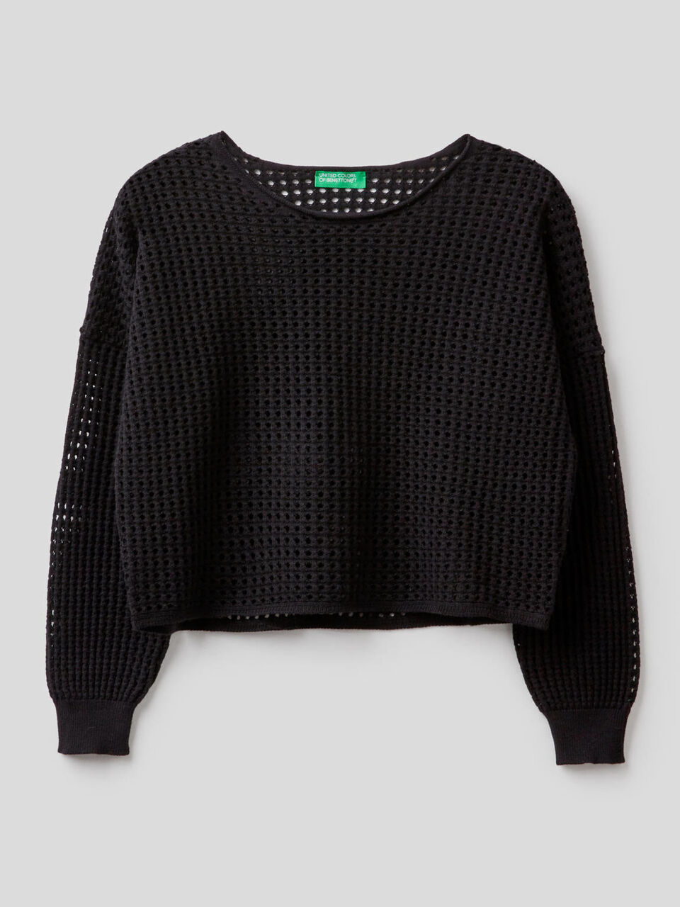 100% cotton perforated sweater image number 1
