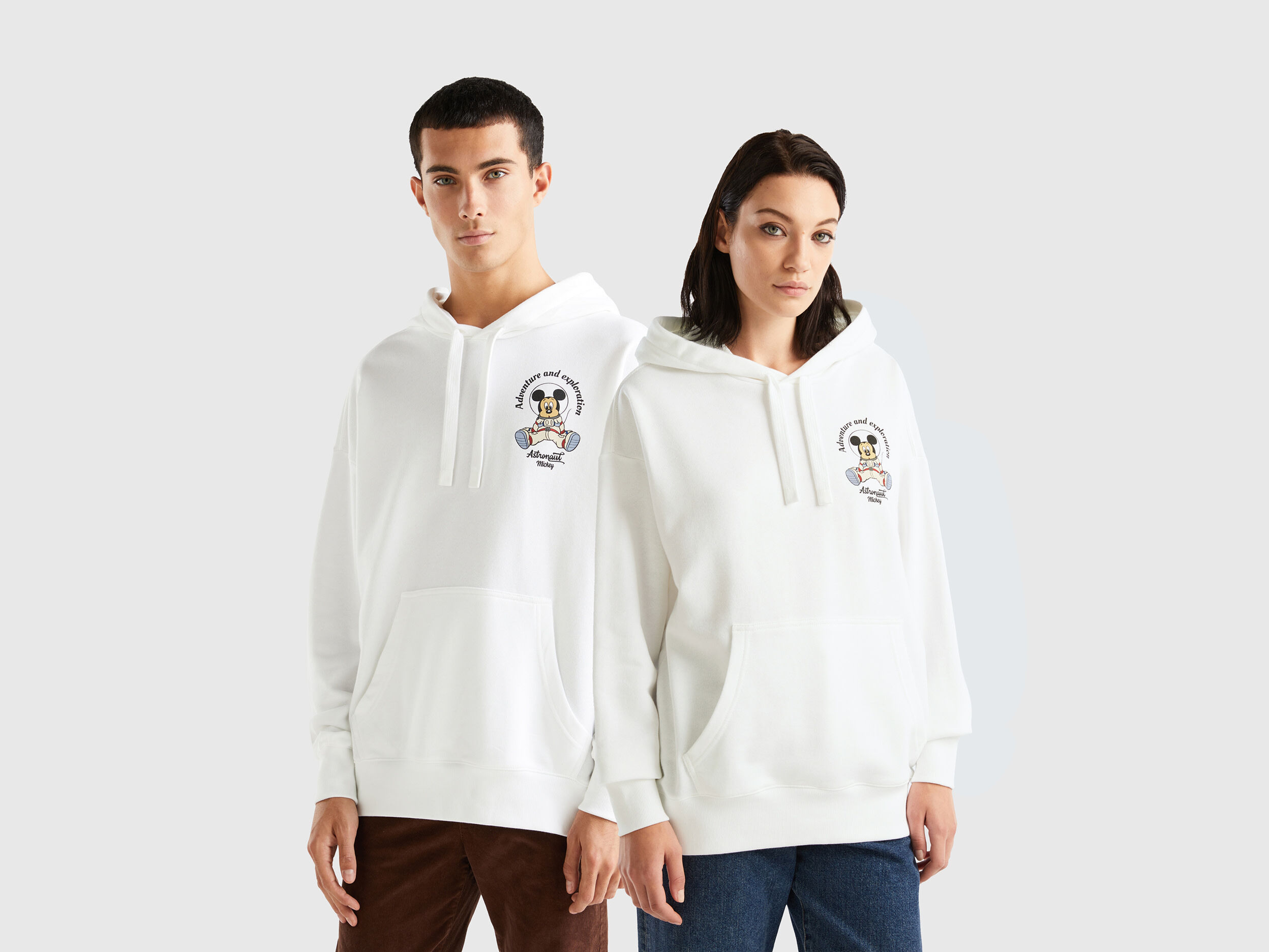 White Mickey Mouse hoodie White Benetton