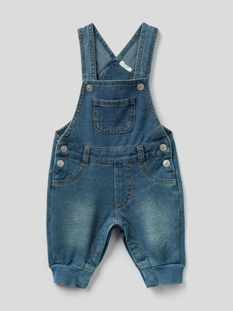 Denim look sweat overalls image number 1