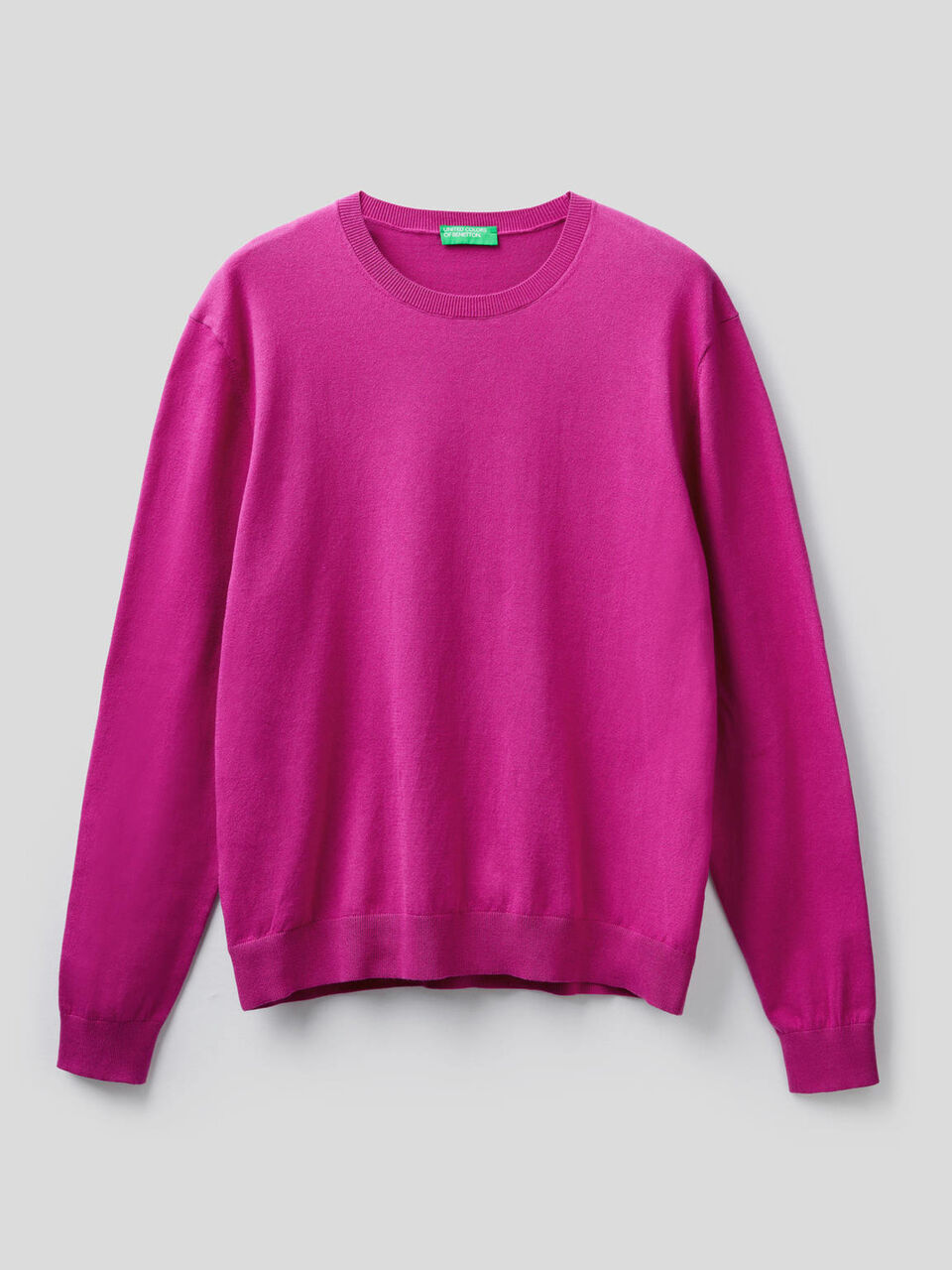 Crew neck sweater in cotton blend image number 1
