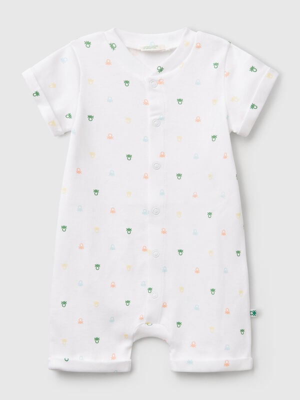 White onesie with logo print New Born (0-18 months)