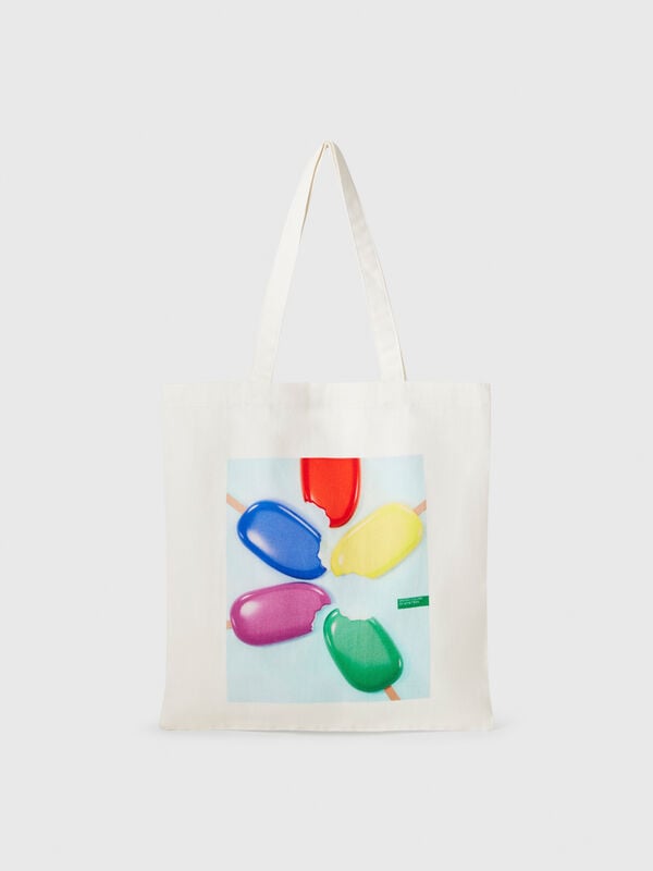 Tote bag with ice cream print Women