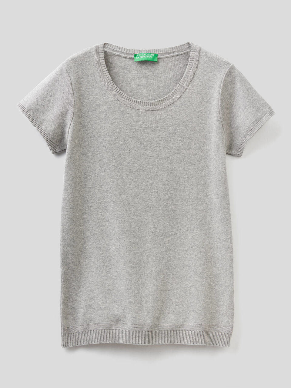 Short sleeve sweater in 100% cotton image number 1