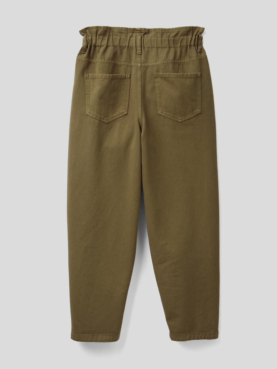 High-waisted 100% cotton trousers image number 2