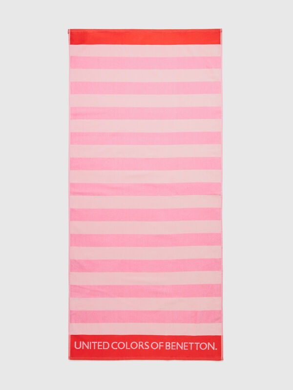 Pink and white striped beach towel Junior Boy