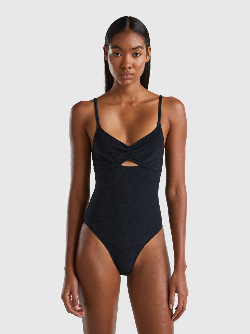 One-piece terry-look swimsuit in ECONYL®